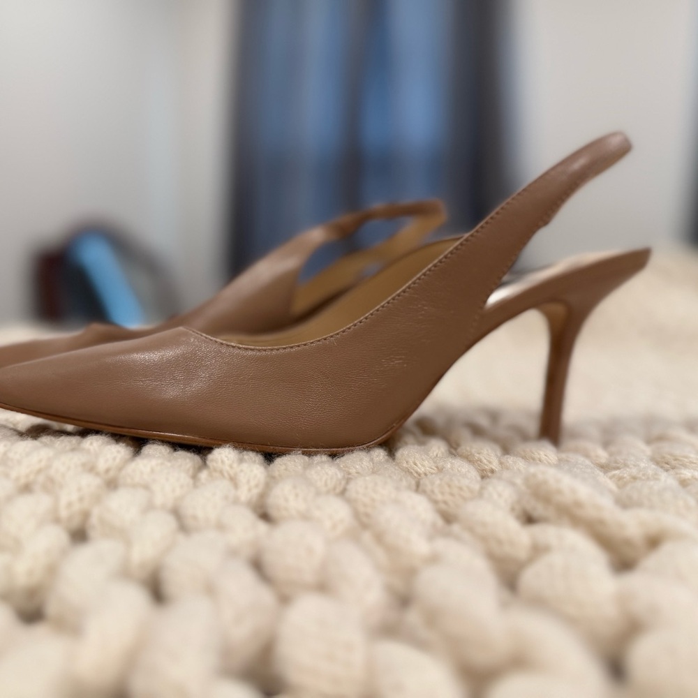 Nine West Tan Slingback Heels